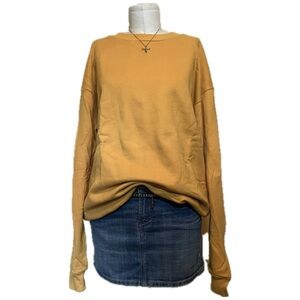 Mustard yellow oversized crewneck sweater